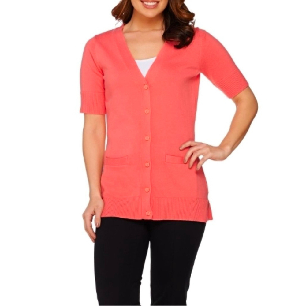 Women's Isaac Mizrahi Live! Black Cardigan 2X - Picture 2 of 14